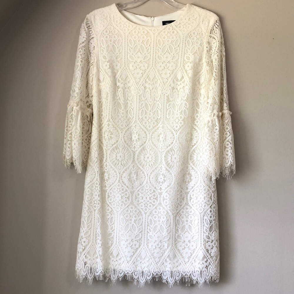 Lace fringe mini dress
